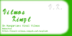 vilmos kinzl business card